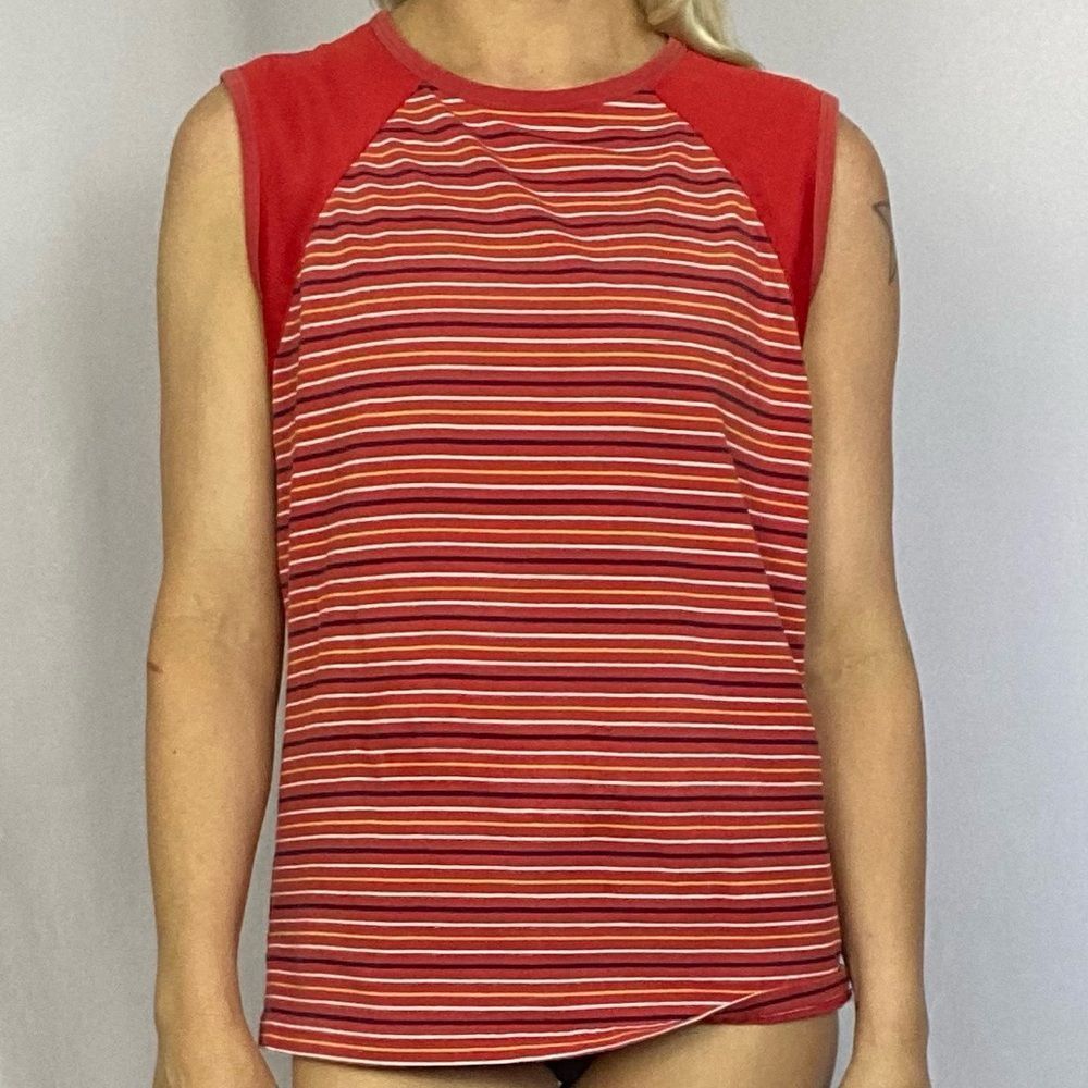 Vintage Marsh Landing Womens Multi Color Striped Top muscle shirt small